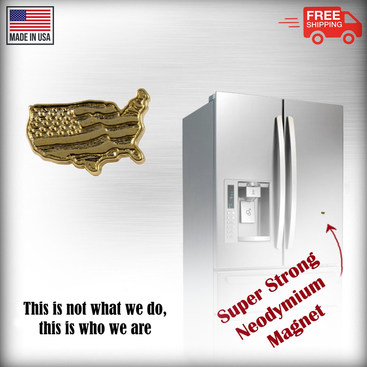 American Flag In USA Outline Small Magnet A172