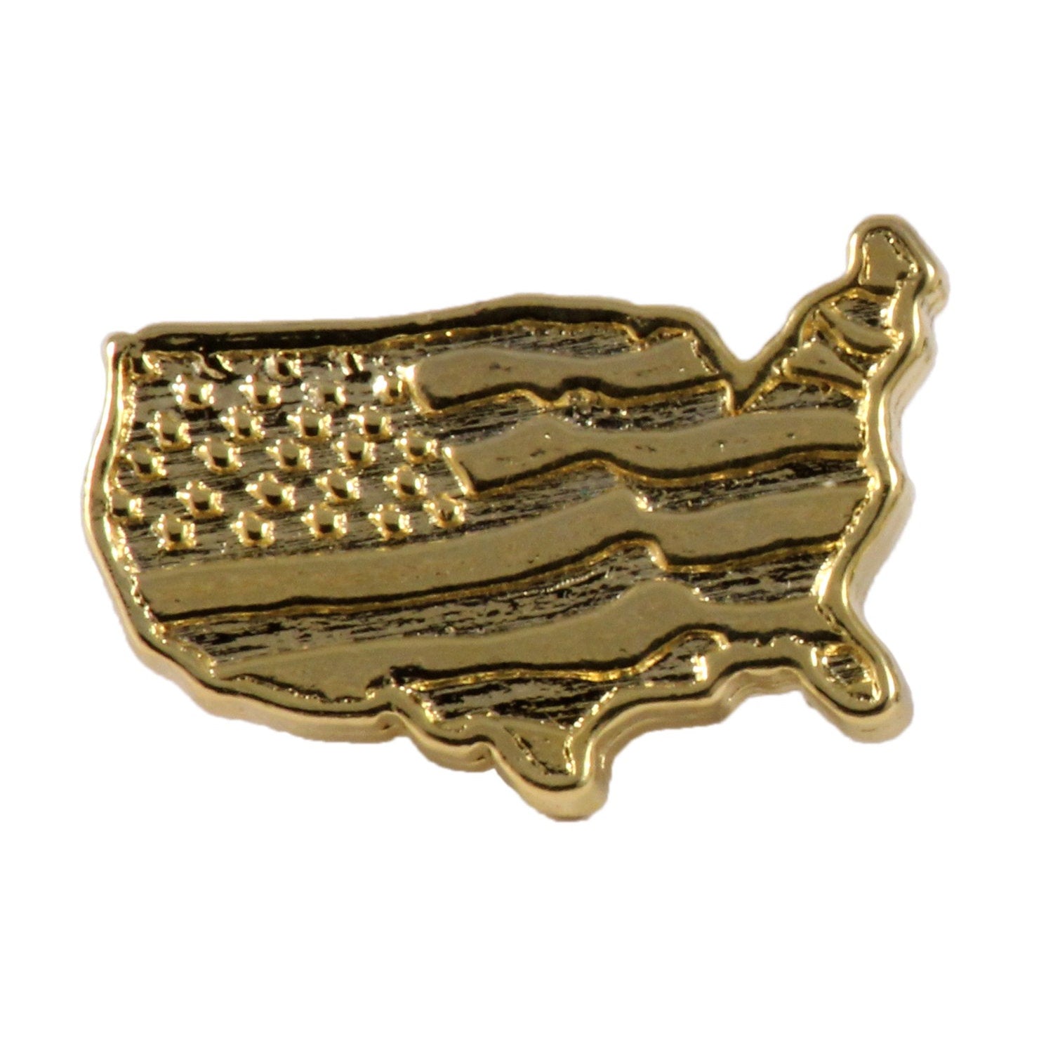 American Flag In USA Outline Small Pin