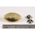 A handcrafted Football Pin next to a ruler, available for sale at Creativeartisan.com - the image offers a sense of scale