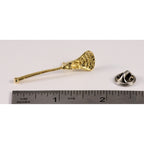 A handcrafted La Crosse Modern Stick Pin next to a ruler, available for sale at Creativeartisan.com - the image offers a sense of scale