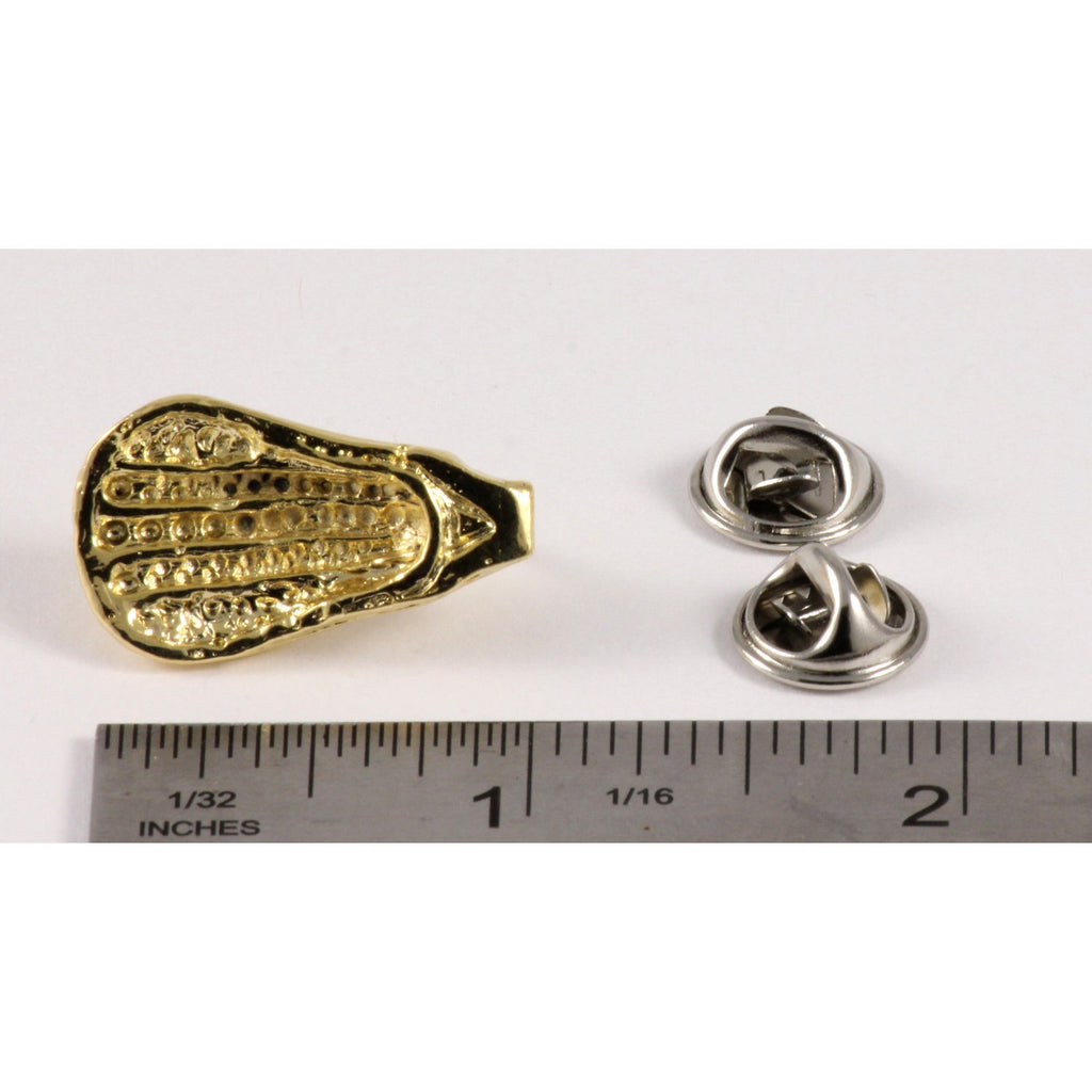 A handcrafted La Crosse Small Head Pin next to a ruler, available for sale at Creativeartisan.com - the image offers a sense of scale