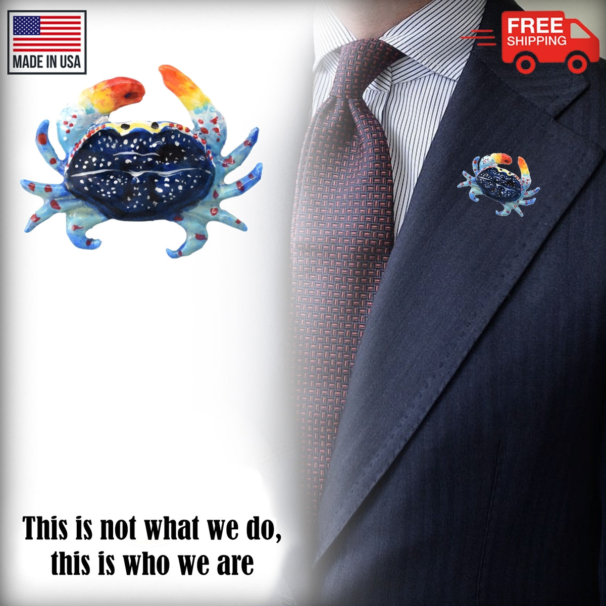 Blue Crab Pin AP151