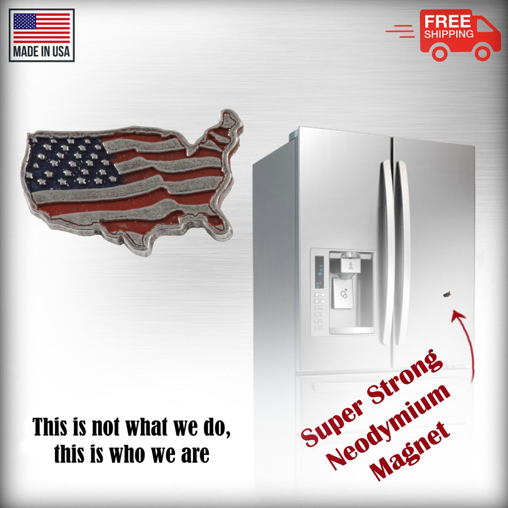 American Flag In Usa Outline Large Magnet A171