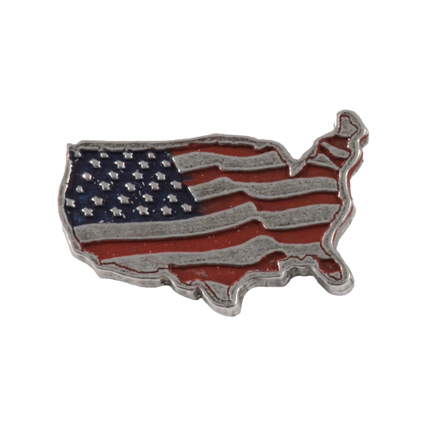 American Flag In USA Outline Large Pin