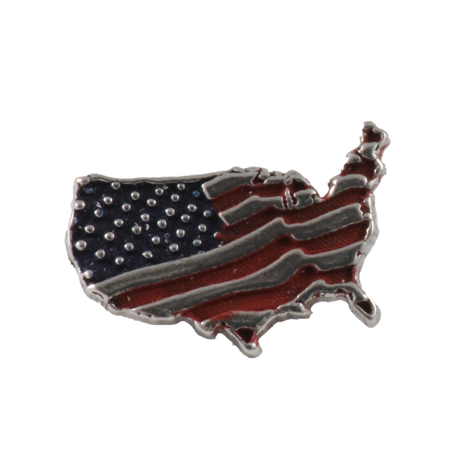 American Flag In USA Outline Small Pin