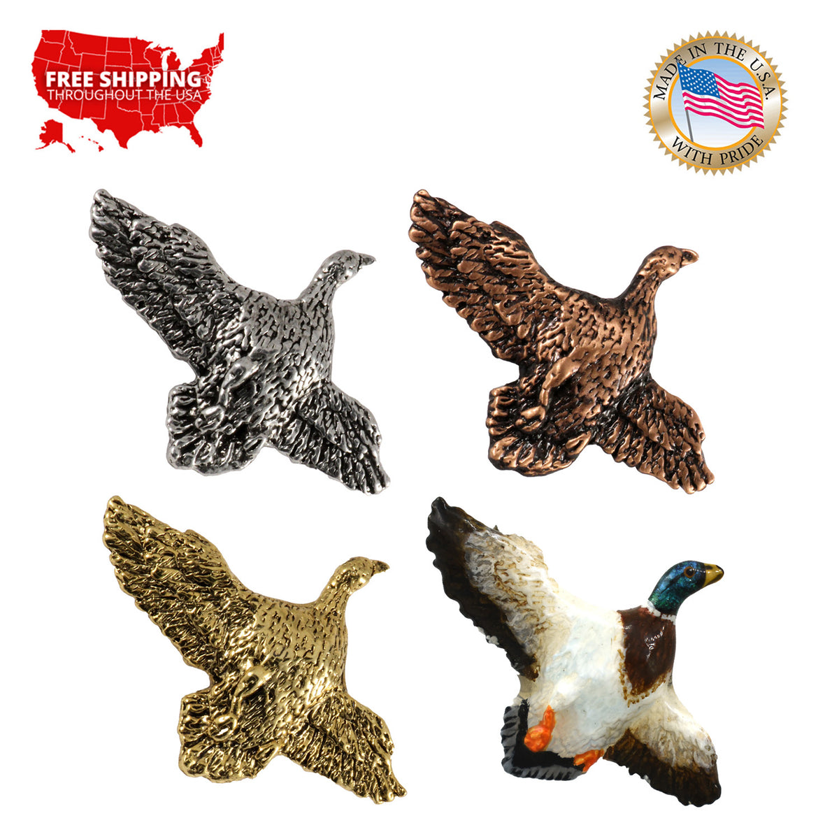 Mallard Flying Right Pin B004