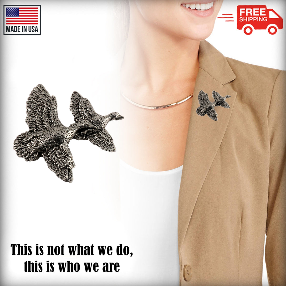 Large Mallards Flying Large Pin B005B