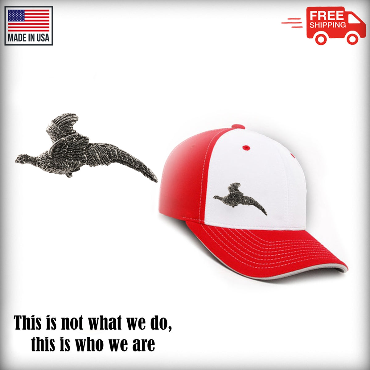Pheasant Flying Premium Pin B022PR