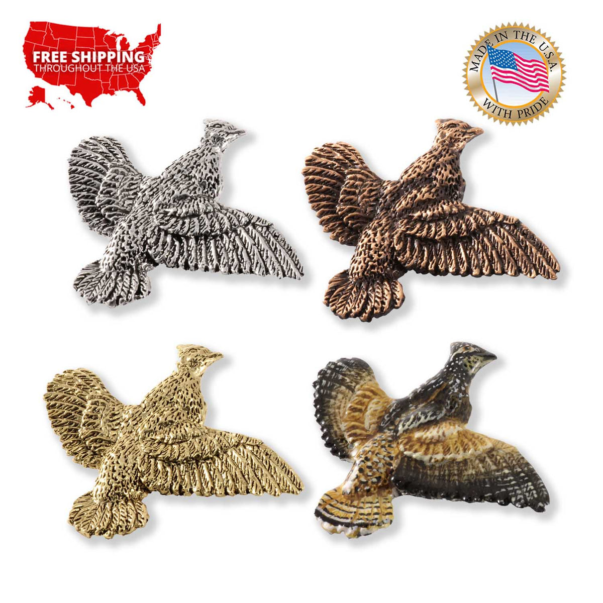 Ruffed Grouse Premium Pin B029PR