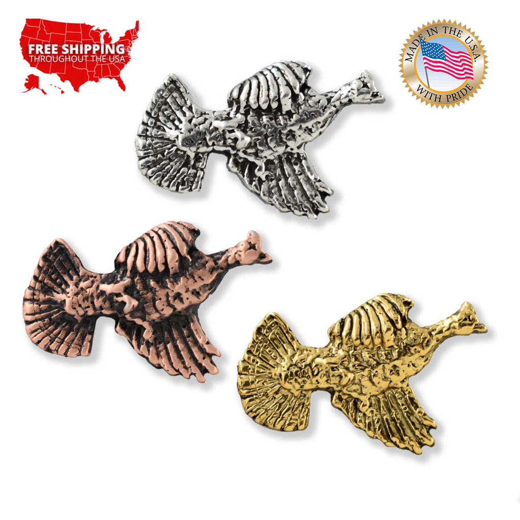 Ruffed Grouse Flushing Mini Pin B030MP