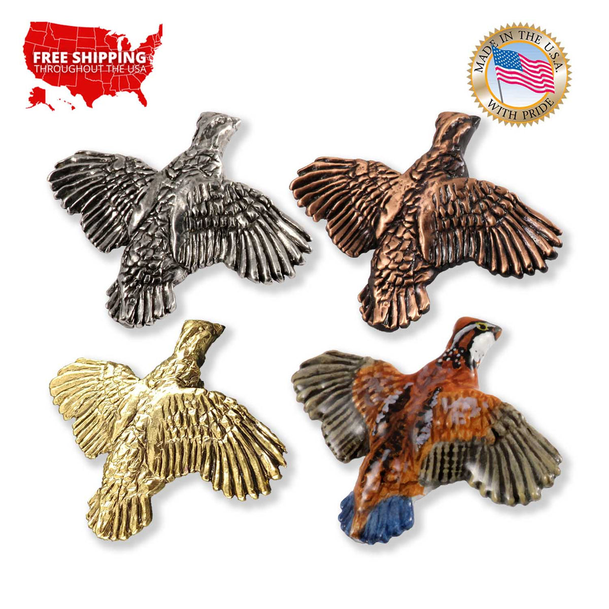 Bobwhite Quail Flying Right Magnet B032