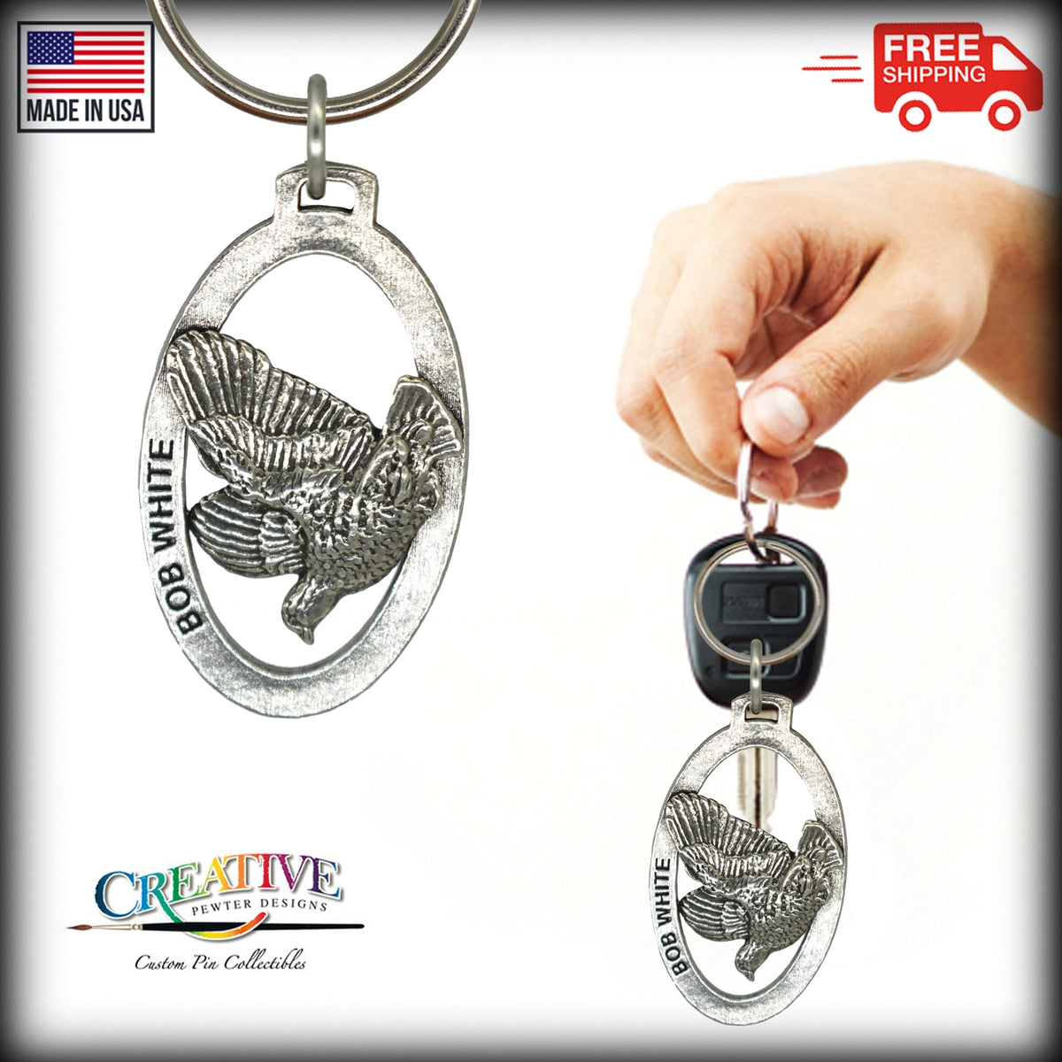 Bobwhite Quail Keychain B033KC