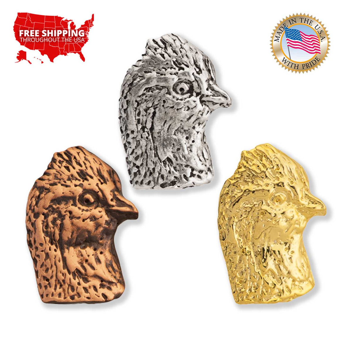 Bobwhite Quail Head Mini Pin B035MP
