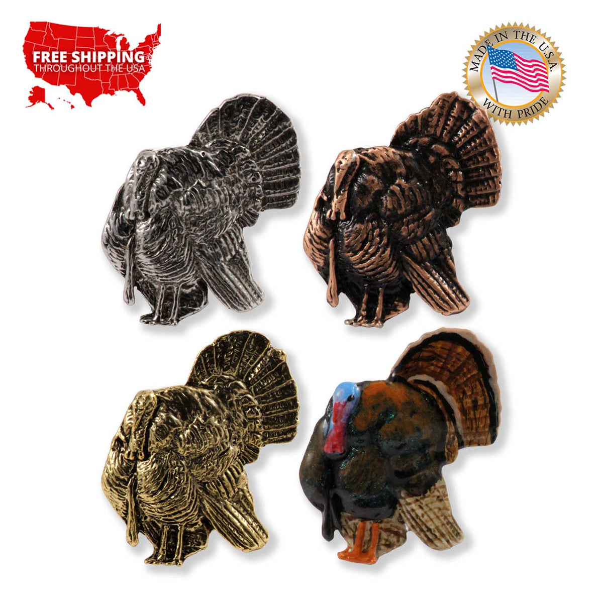 Turkey Strutting Large Pin B041