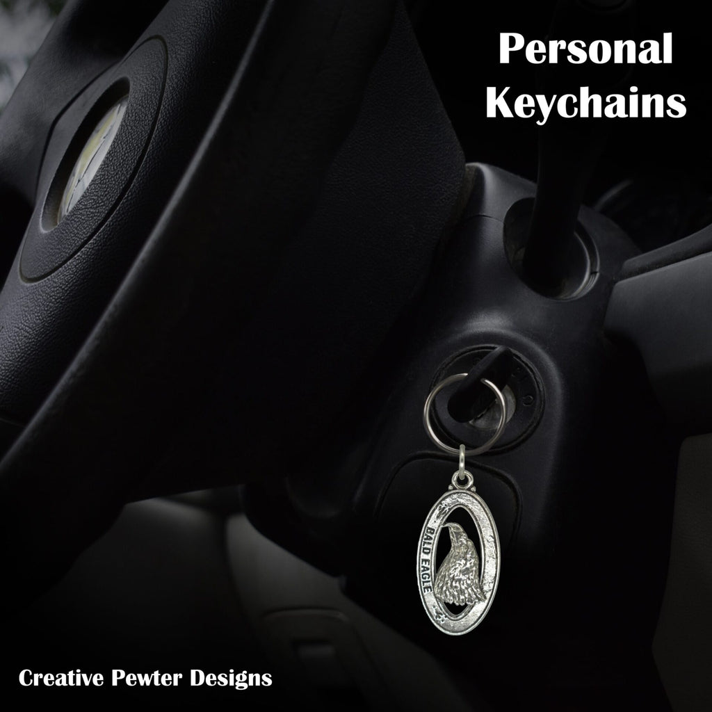 Bald Eagle Head Keychain B050KC