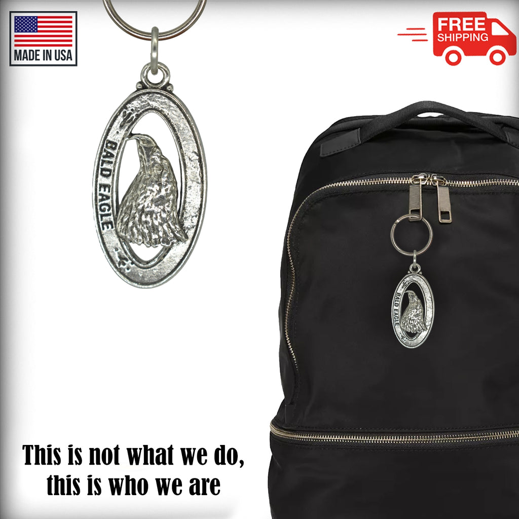 Bald Eagle Head Keychain B050KC