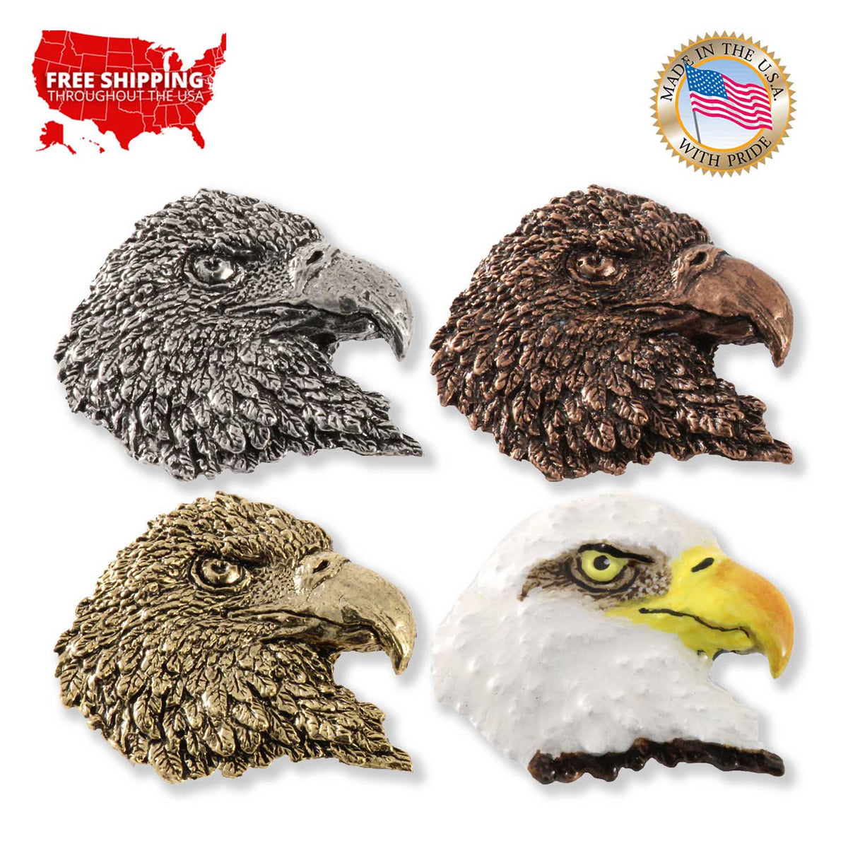 Bald Eagle Head Premium Pin B050PR