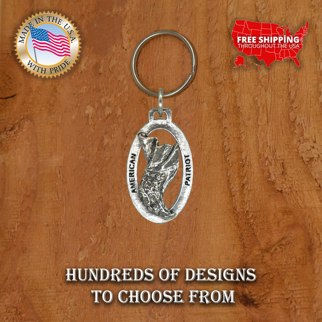 Eagle Head with Flag Keychain B052KC