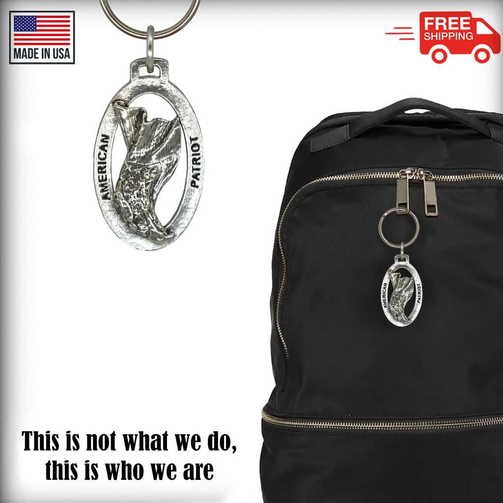 Eagle Head with Flag Keychain B052KC