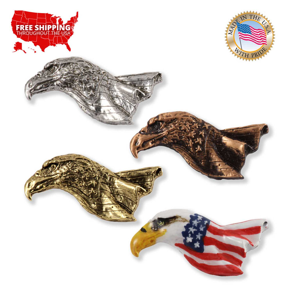 Bald Eagle Head With Flag Magnet B052