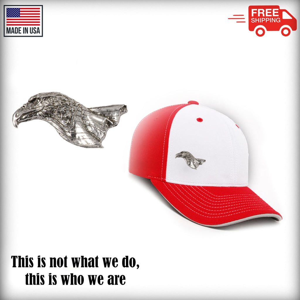 Bald Eagle Head With Flag Pin B052