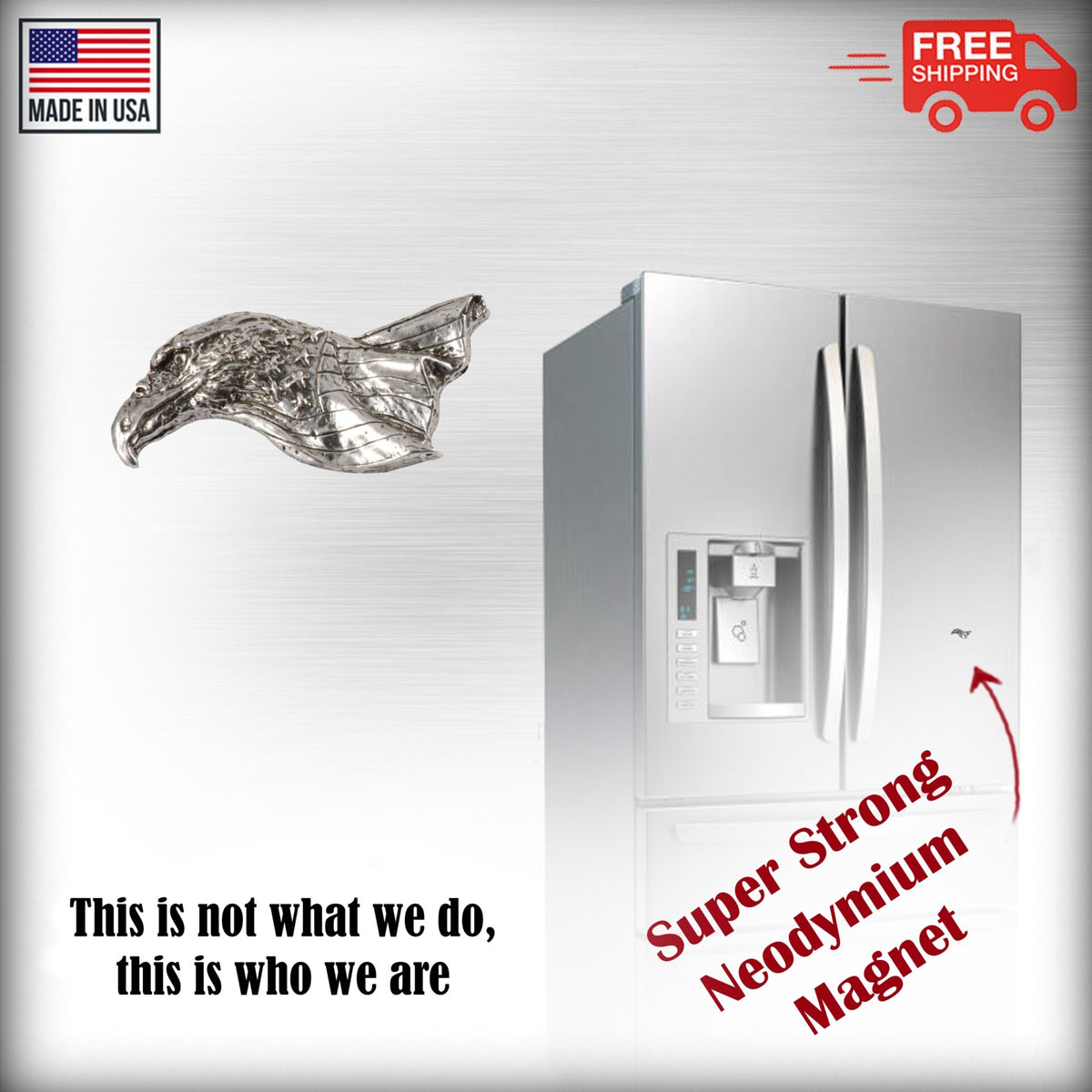 Bald Eagle Head With Flag Magnet B052