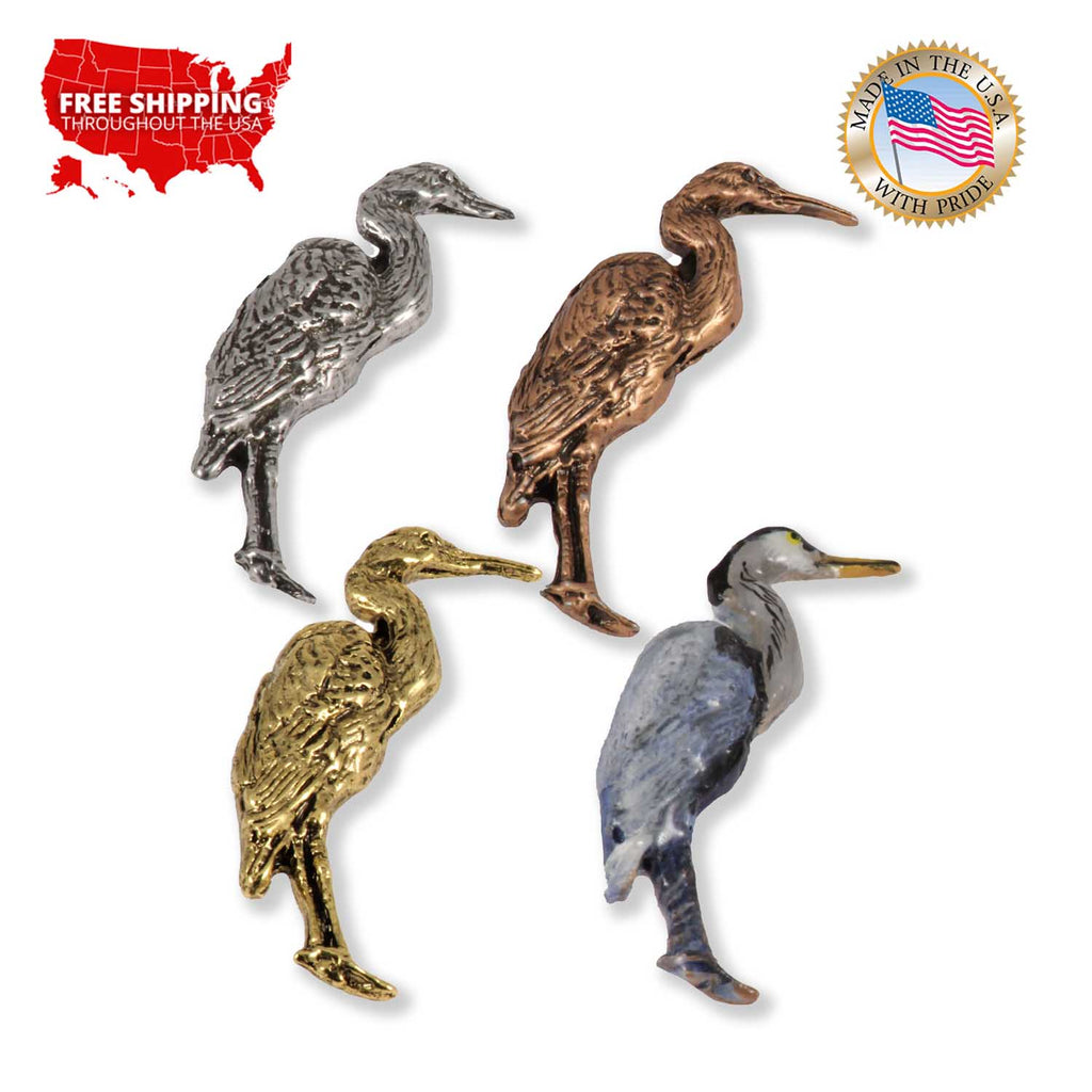 Blue Heron Standing Pin B073