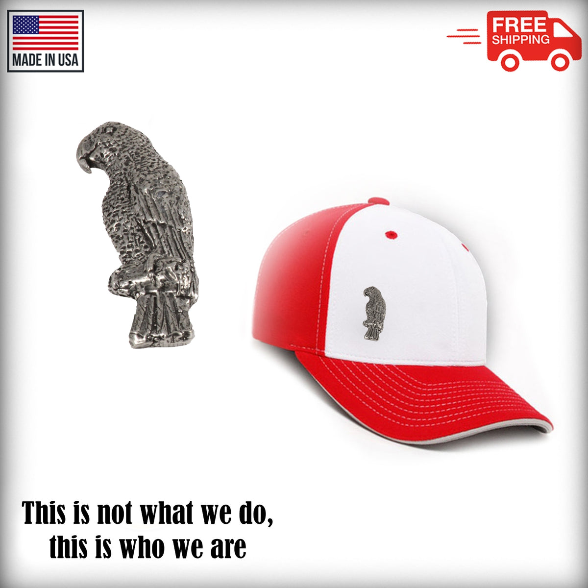 African Grey Parrot Pin B097