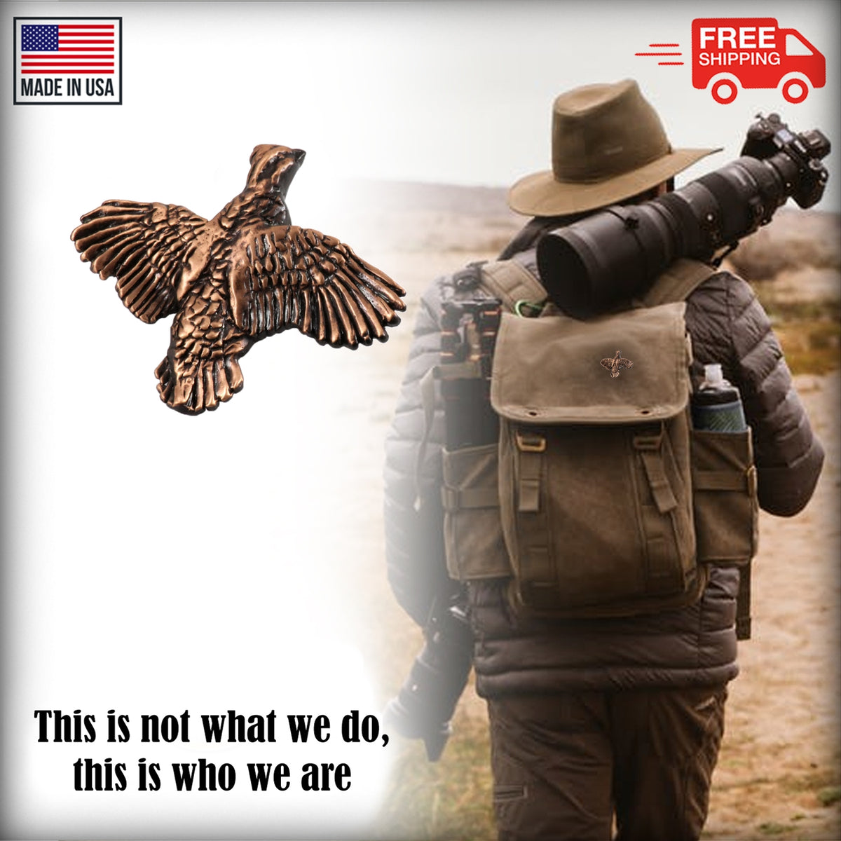 Bobwhite Quail Flying Right Pin B032