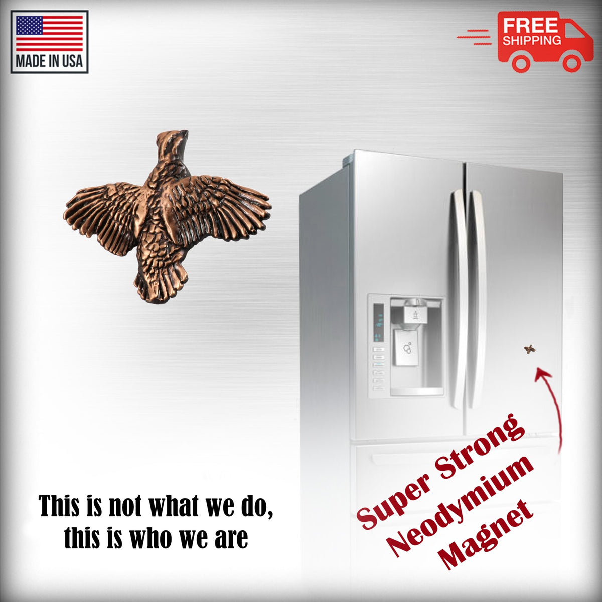 Bobwhite Quail Flying Right Magnet B032