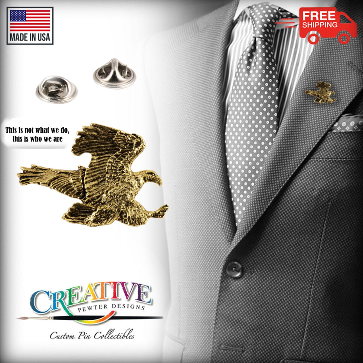 Bald Eagle Flying Pin B051