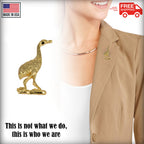 Blue Heron Standing In Grass Pin B073A