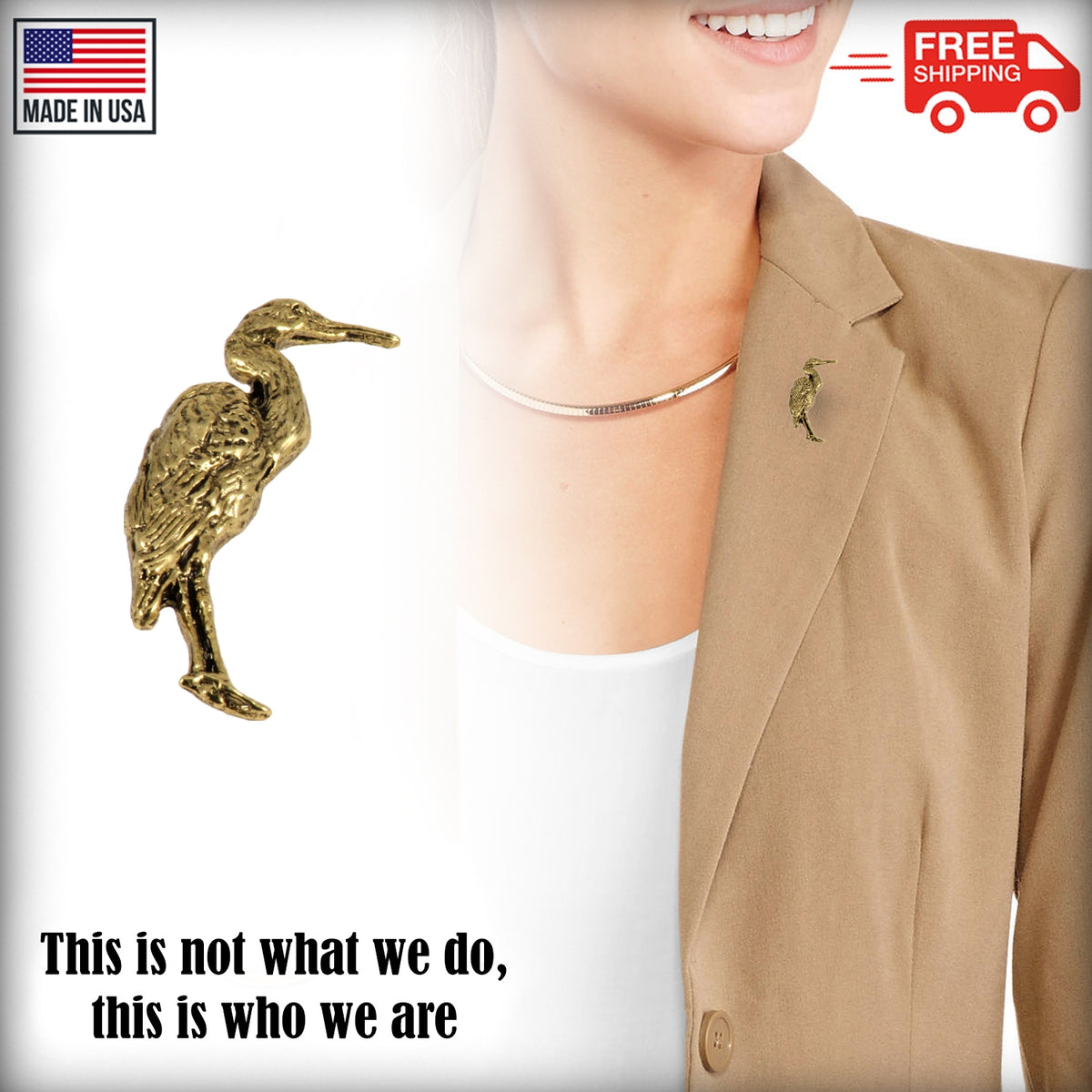 Blue Heron Standing Pin B073