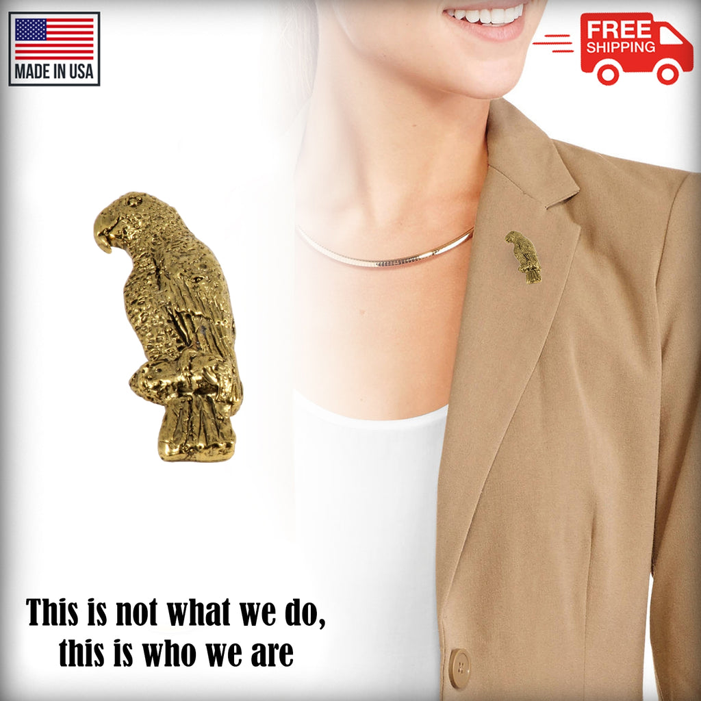 African Grey Parrot Pin B097