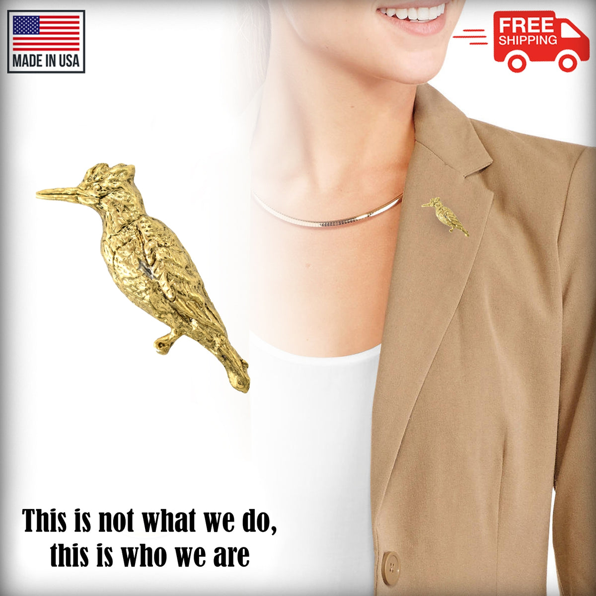 Downey Woodpecker Pin B117