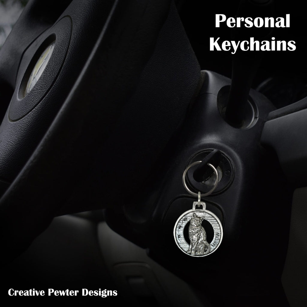 Cat Sitting Keychain C001KC