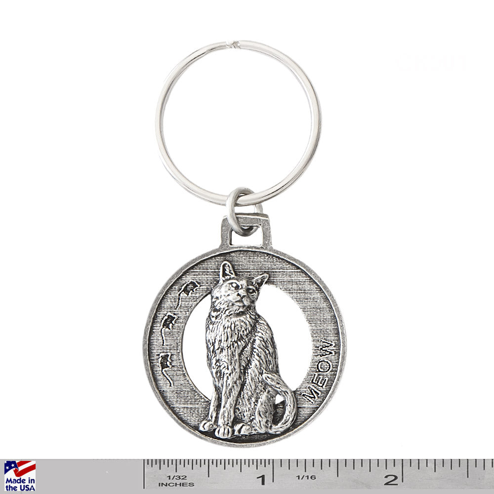 Cat Sitting Keychain C001KC