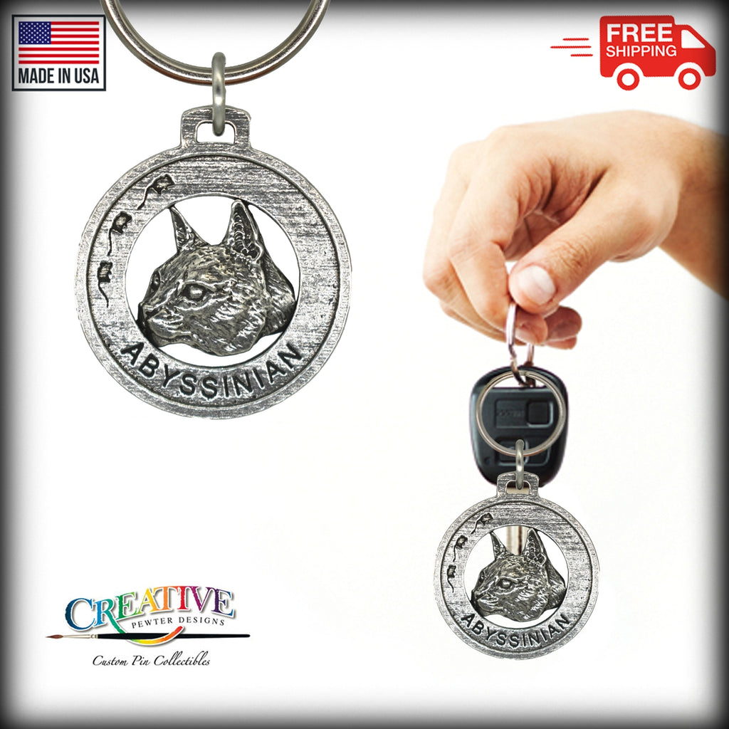 Abyssinian Cat Keychain C002KC