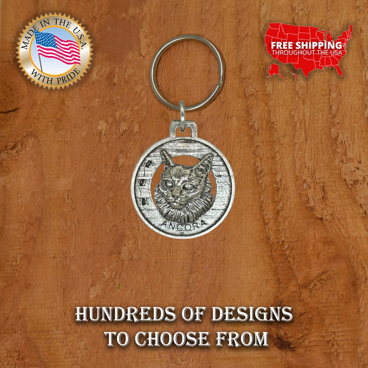 Angora Cat Keychain C004KC
