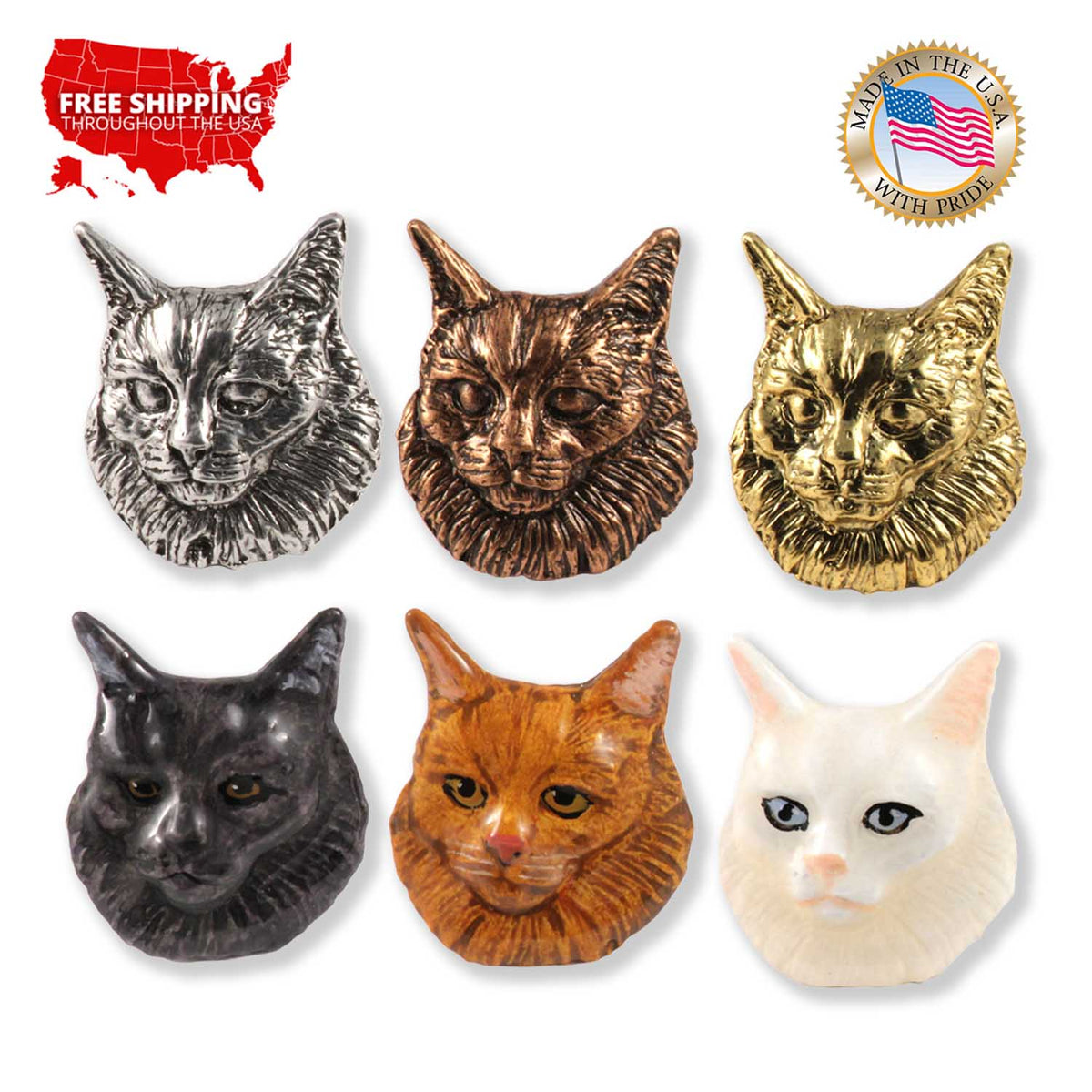 Angora Cat Pin C004