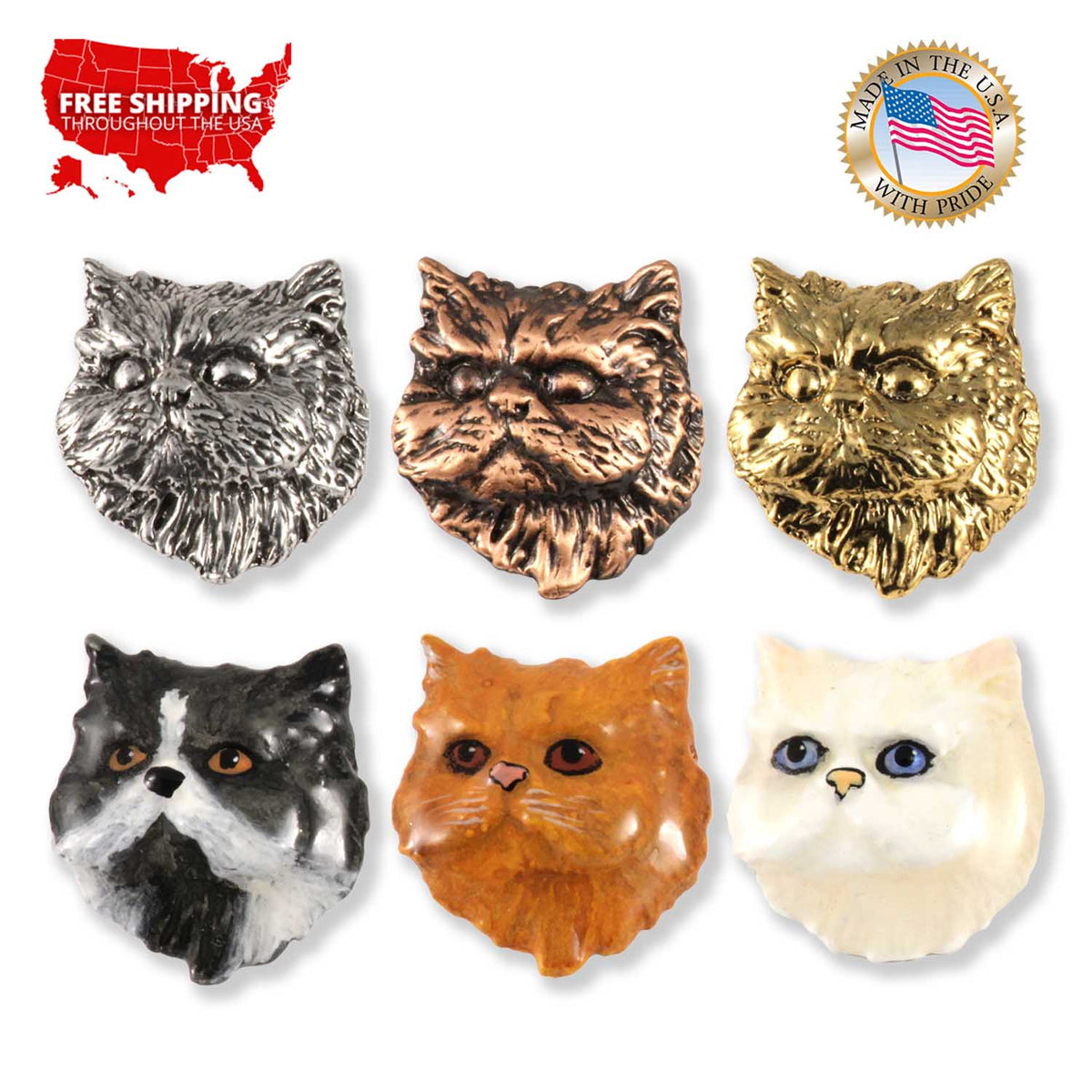 Persian Cat Pin C006