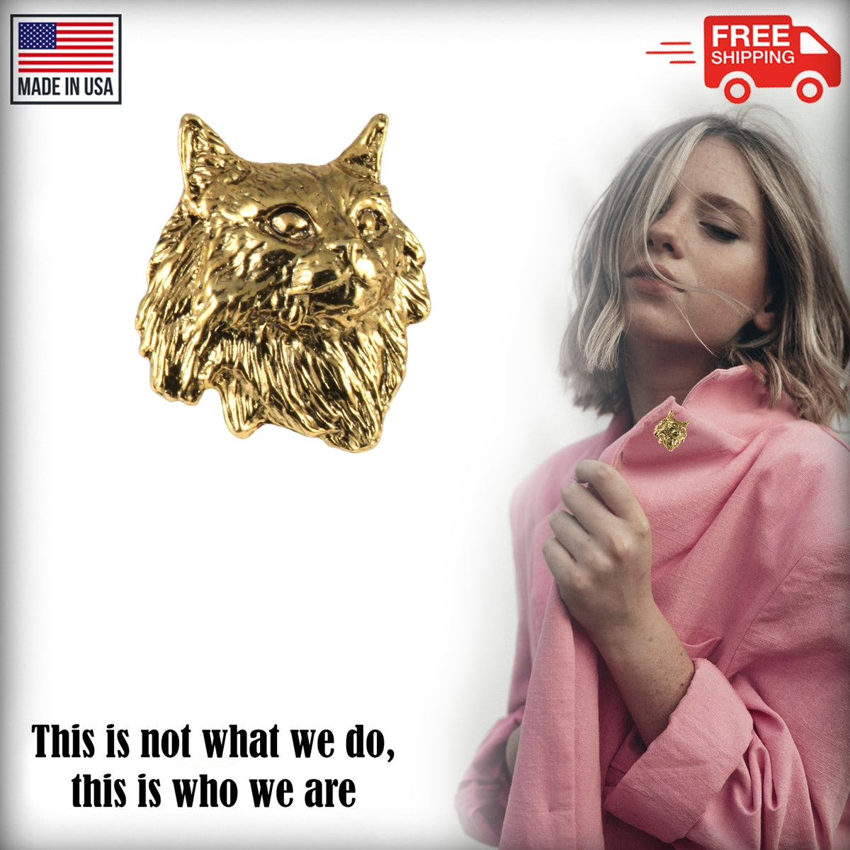 Maine Coon Cat Pin C005