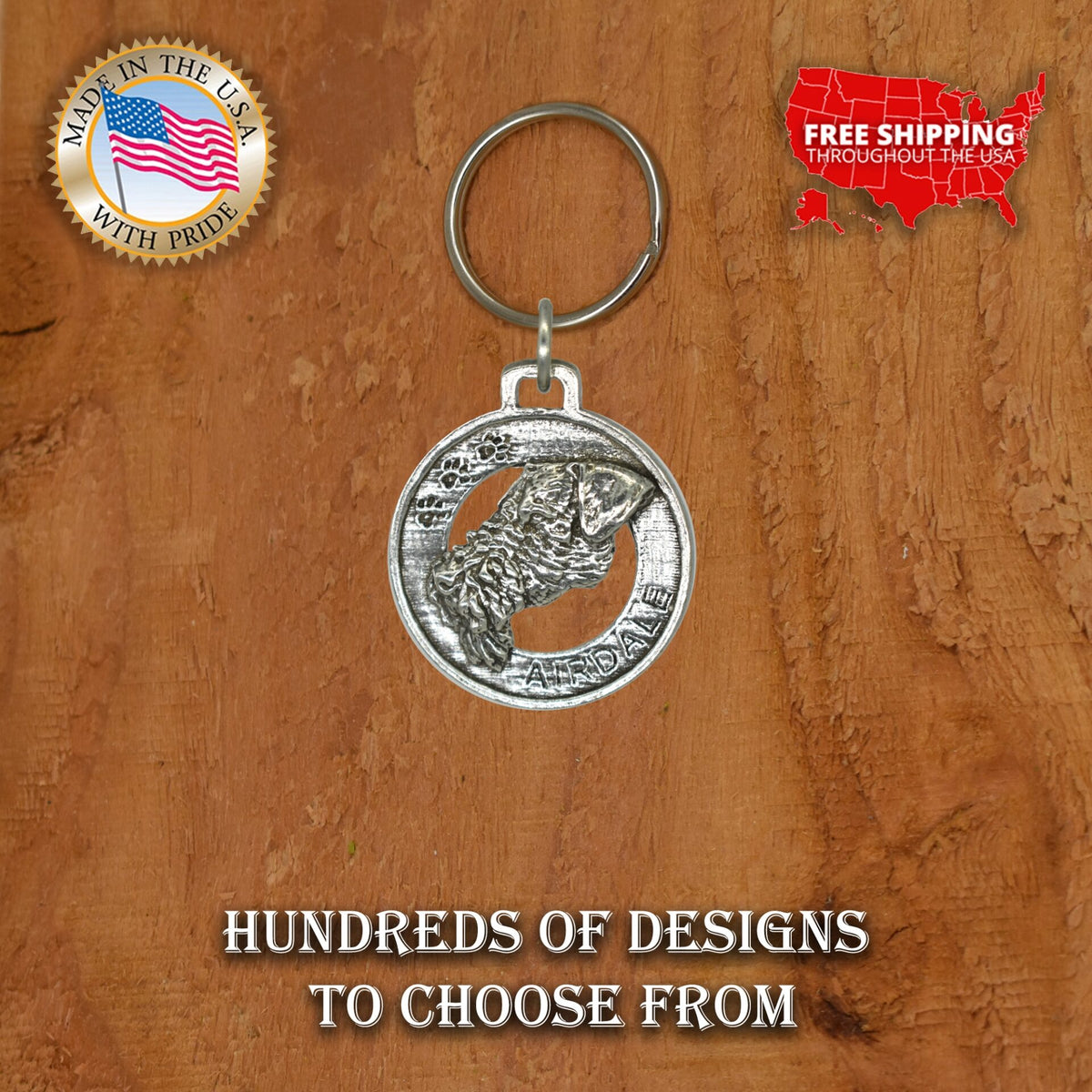 Airedale Terrier Dog Keychain D002KC