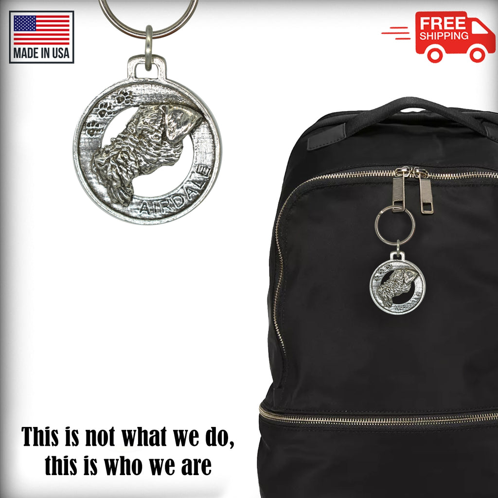 Airedale Terrier Dog Keychain D002KC