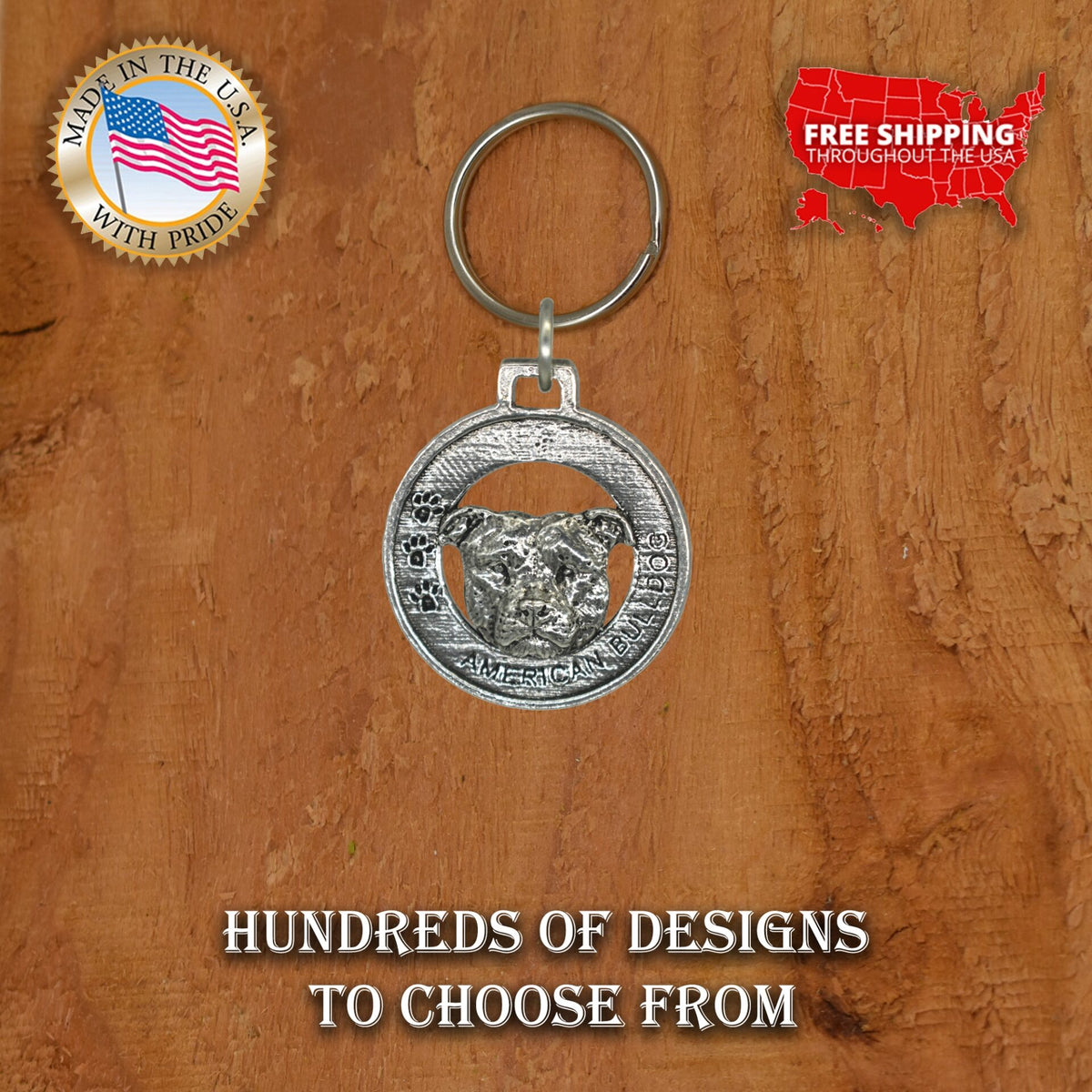 American Bulldog Keychain D006KC