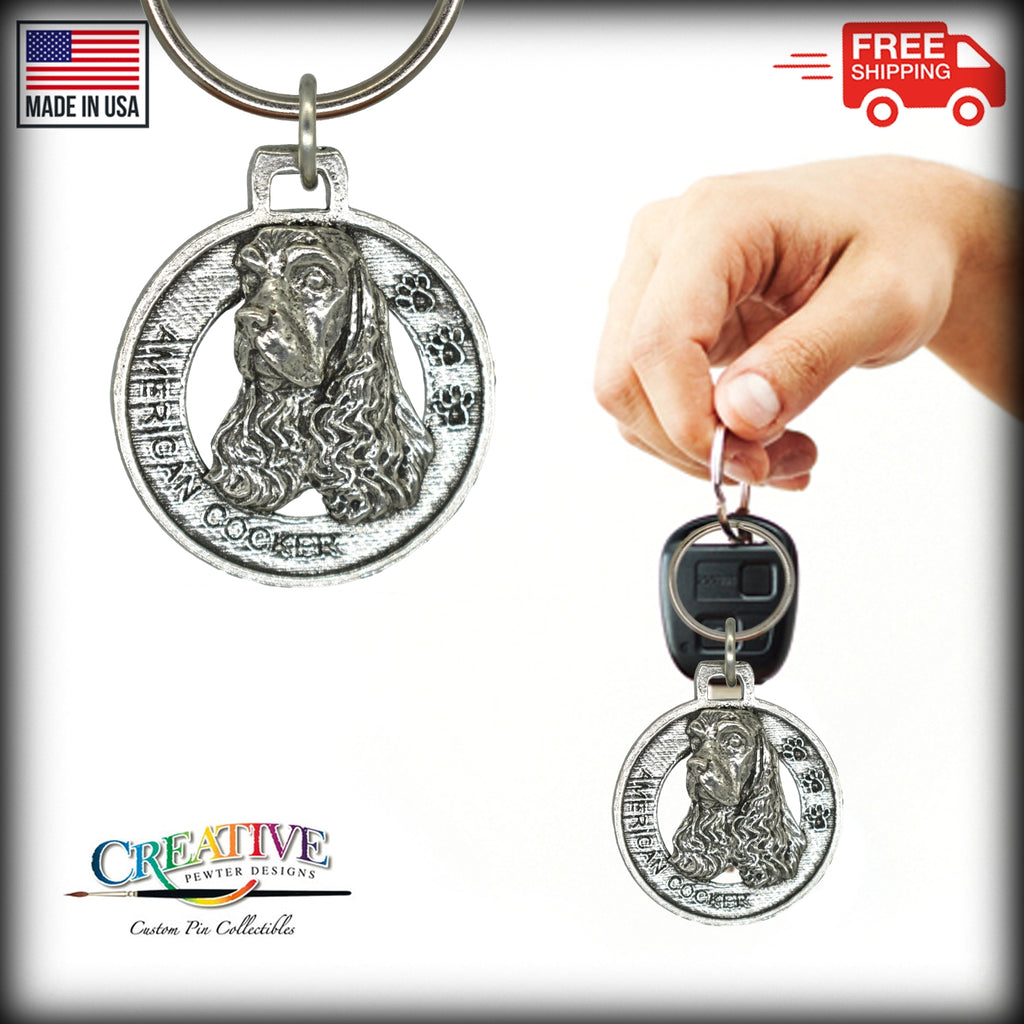 American Cocker Spaniel Keychain D008KC