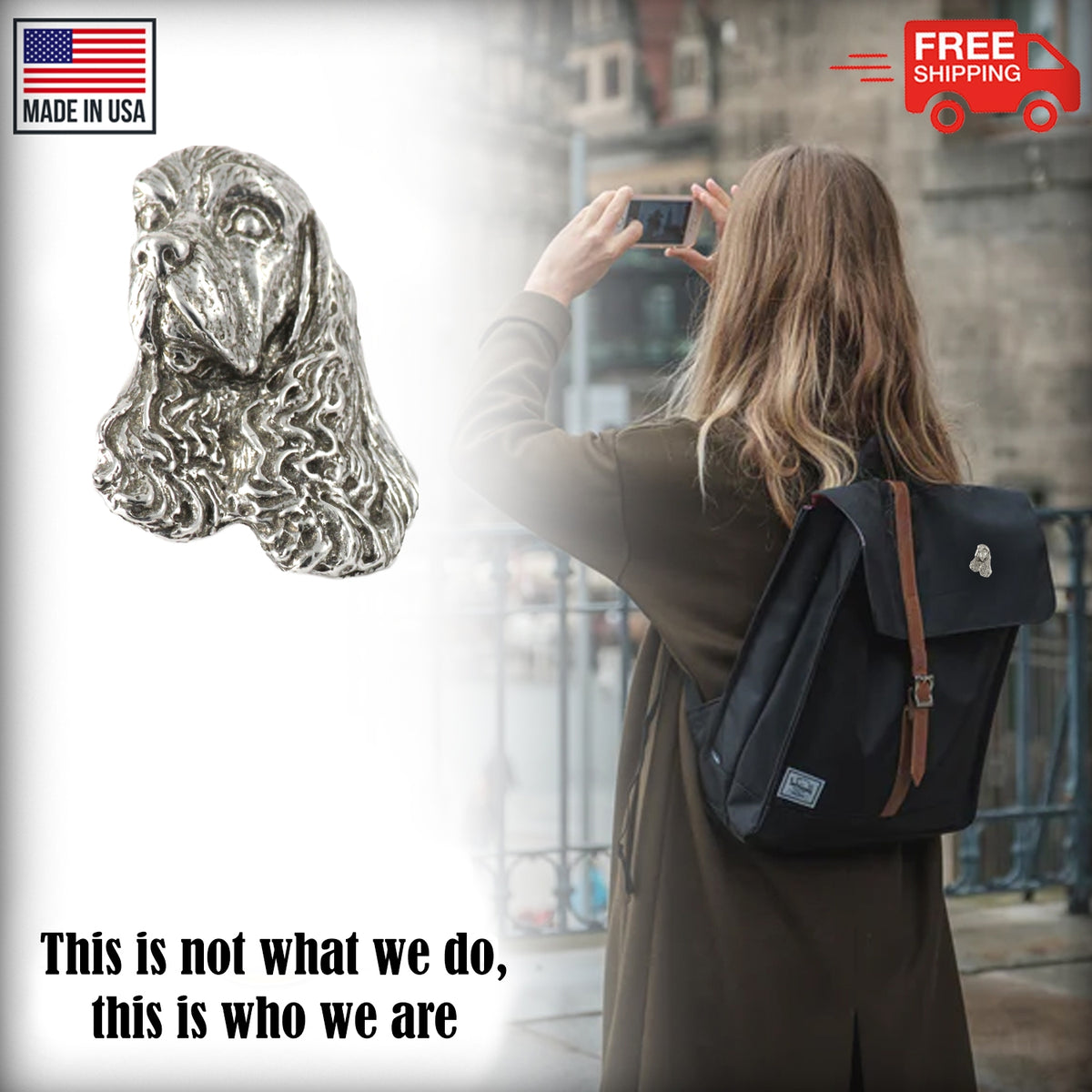 American Cocker Spaniel Dog Head Pin D008