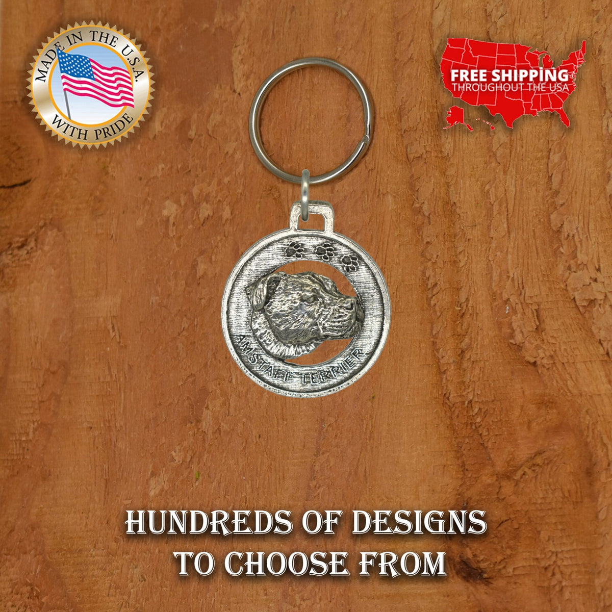 Amstaff Terrier Keychain D012KC
