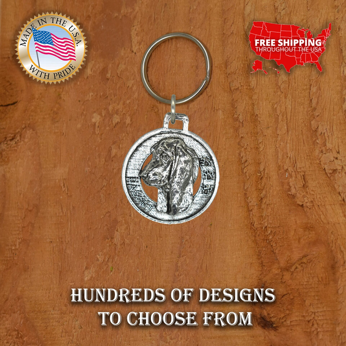 Basset Hound Keychain D020KC