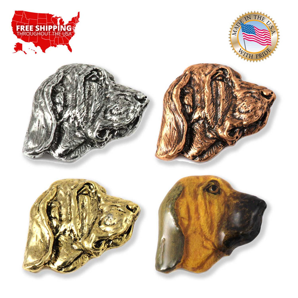 Bloodhound Dog Head Pin D028